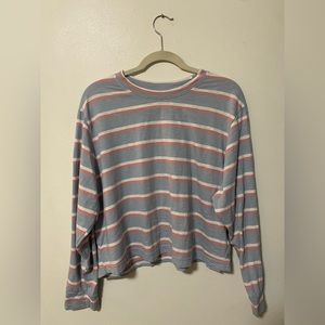 Wild Fable Cropped Striped Long Sleeve Top